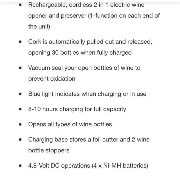 Kalorik 2-in-1‎ Wine Opener and Preserver - Stainless Steel - New In Box - Picture 12 of 12